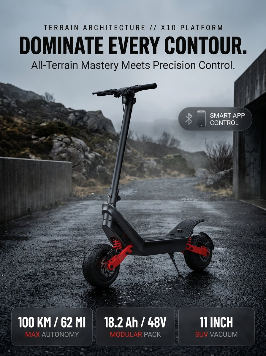 Electric Scooter for Adults, 2000W Dual Motor Off Road E-Scooter, Up to 25 MPH & 62 Miles, 48V 18.2Ah Removable Battery, 11" Fat Vacuum Tires, Dual Suspension & Disc Brakes, Foldable