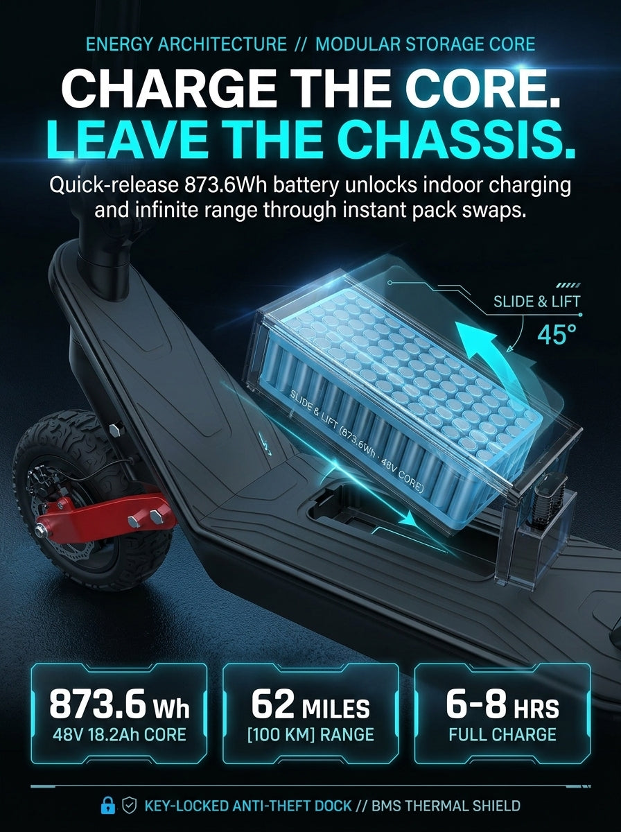 Electric Scooter for Adults, 2000W Dual Motor Off Road E-Scooter, Up to 25 MPH & 62 Miles, 48V 18.2Ah Removable Battery, 11" Fat Vacuum Tires, Dual Suspension & Disc Brakes, Foldable