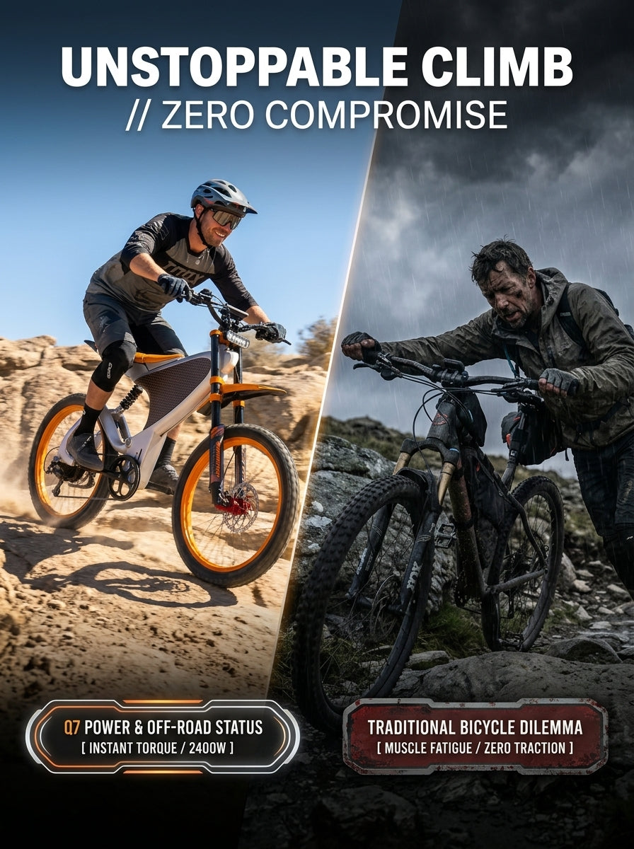 Electric Bike for Adults, 1200W Motor Peak 2400W, 48V 21Ah Battery Long Range E-Bike, 20" Fat Tire All-Terrain Electric Mountain Bicycle, Dual Suspension, 7-Speed, Dual Disc Brakes