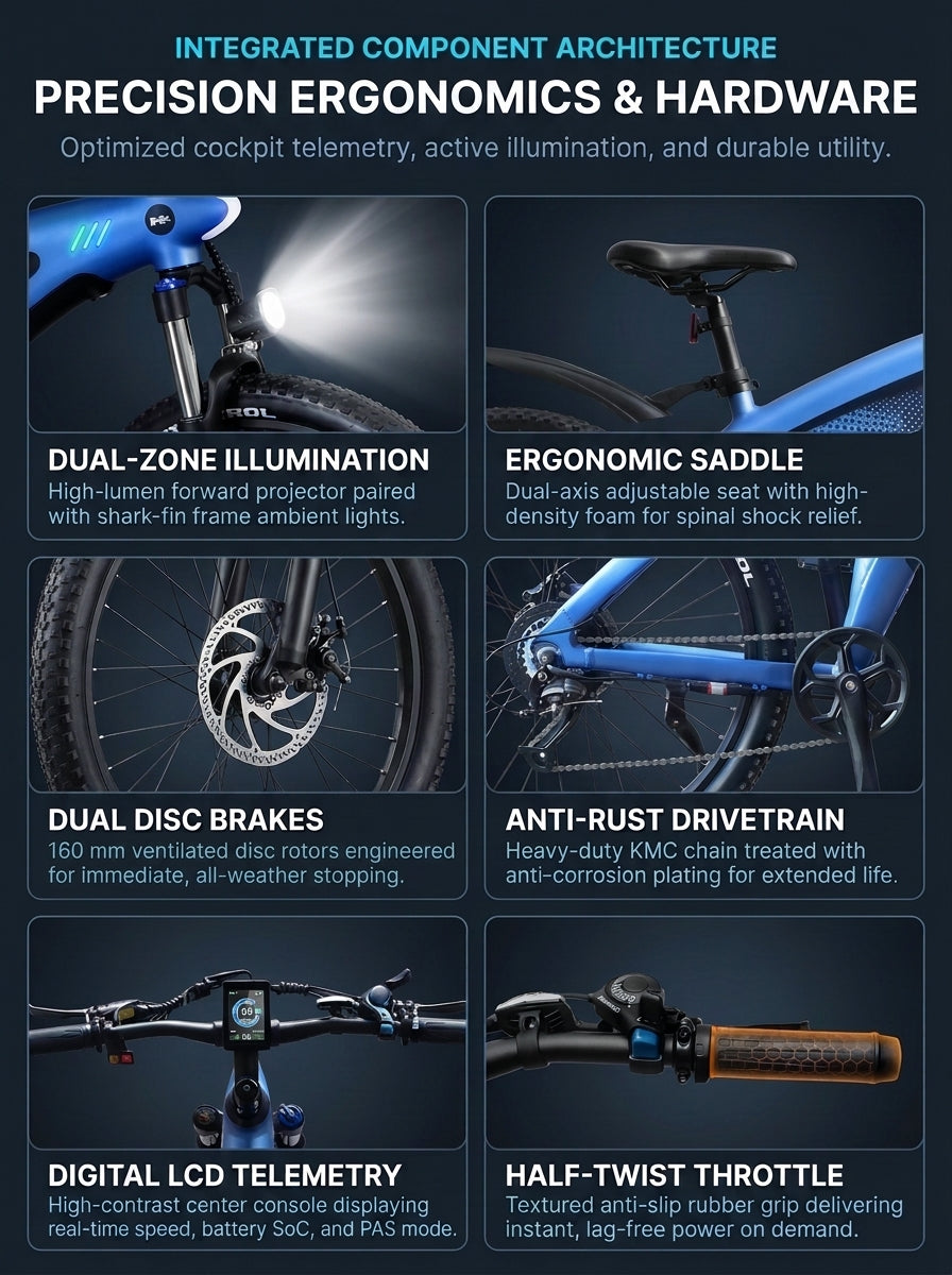 Electric Bike for Adults, 20" x 4.0 Fat Tire Ebike with 48V 13Ah Removable Battery, Up to 28MPH & 60 Miles, Shimano 9-Speed, Front Suspension All-Terrain Mountain E-Bike
